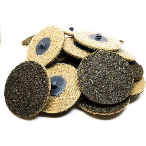 Disques de réglage de surface en nylon à changement rapide de 3 pouces pour le ponçage et le polissage de la peinture. Supports mâles en R à utiliser avec une meuleuse à matrice - 25 pièces (grossier) (1/5)