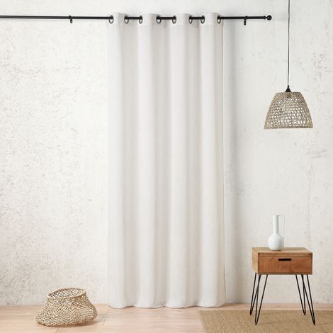 Voilage tamisant à œillets  - Effet filet ajouré Ecru 140x260 cm