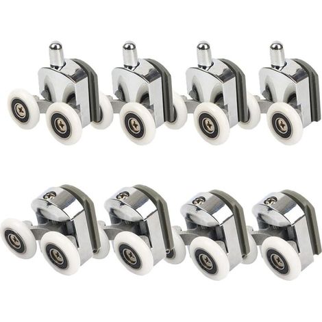 Roulettes de porte de douche, Roulettes de porte de douche 23mm Roulettes de curseur Poulies 8PCS Diamètre de la porte de douche Haut Bas Pièces de rechange de salle de bain (1/5)