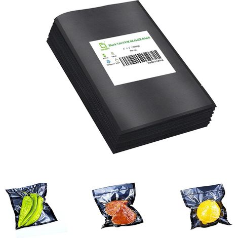 100 Small Vacuum Sealer Bags with Black Back (1/5)