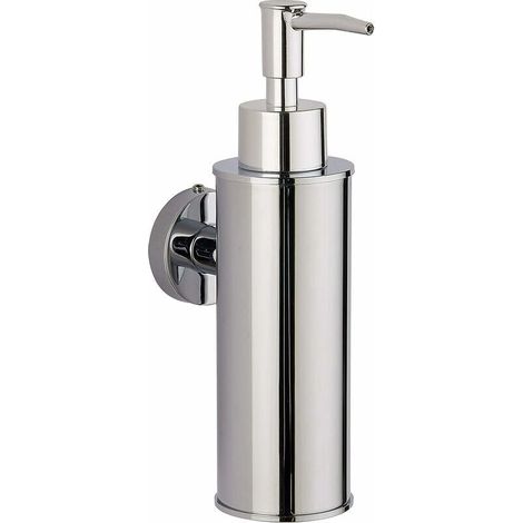 Dispensador de jabón de pared de acero inoxidable 304 para decoración (redondo, cromado) (1/4)