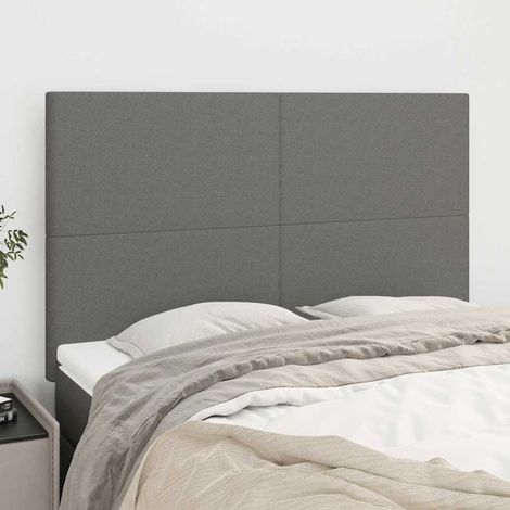 vidaXL Tête de lit Gris foncé 144 x 5 x 118/128 cm Tissu (1/5)