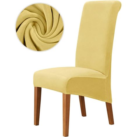 Housses de chaise de salle à manger, housses de chaise de salle à manger en velours de renard argenté extensible, amovibles for salle à manger, cérémonie, banquet, pub, tabouret de comptoir (1/3)