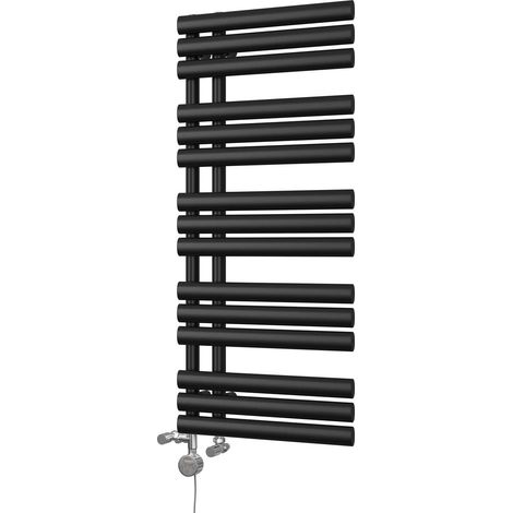 Percival - Black Dual Fuel Towel Rail H1120mm x W500mm Thermostatic (1/3)
