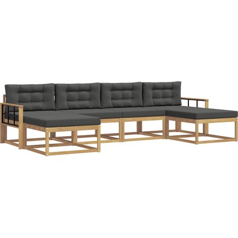 Ensemble de canapés d'extérieur 6 pc Blanc et anthracite vidaXL