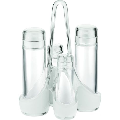 Guzzini Menage Set Olio Aceto Sale e Pepe Glam/Vintage, Trasparente, 18.5 x 14 x h24 cm (1/2)