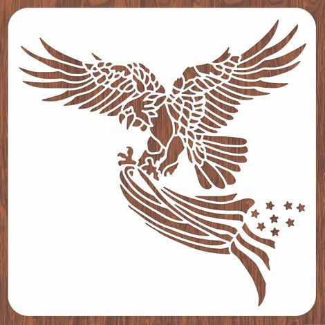 Pochoirs muraux en forme d'aigle - Motif animal - 30,5 x 30,5 cm - Réutilisables - Pour travaux manuels, peinture sur bois, papier, toile, meubles, décoration d'intérieur (1/5)