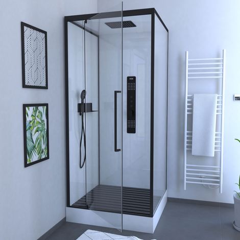 Tarima de madera compuesta gris para cabina cuadrada - Dimensiones 80 x 76 x 3.2 cm (1/5)