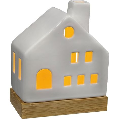 TrendLine Lichthaus Keramik 11 x 6 x 14 cm weiß Figur
