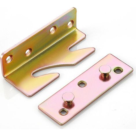Supports de Lit Résistants - Lot de 8 Charnières et Connecteurs pour Rails de Lit (1/4)