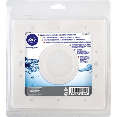 GRE – Joint double de skimmer 20,5 x 19,5 cm – 2 joints pour buse de refoulement – Compatible piscine hors sol – Joint pour WC