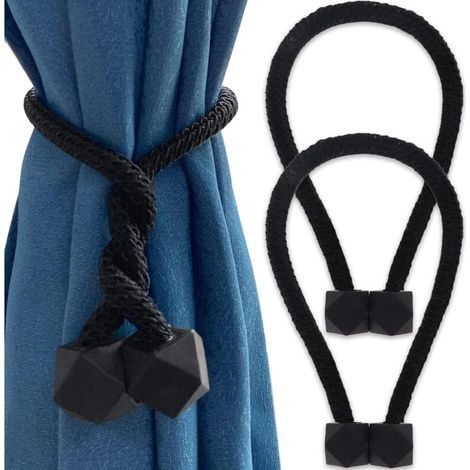 schwarze magnetische Gardinenhalter, Gardinenhalterungen, moderne magnetische Gardinenhalter, dekorative Accessoires für Zuhause, Schlafzimmer, Esszimmer (1/5)