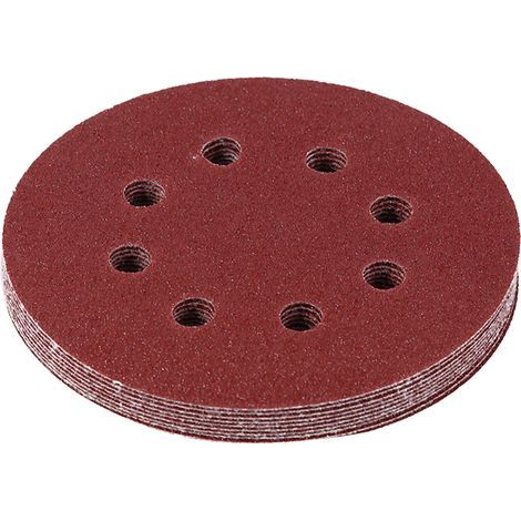 Disque de Ponçage en Papier pour Ponceuse, Tampon de Polissage pour Pierre, Marbre, Granit, 125 Mm, Rond, 8 Trous (80). (1/3)