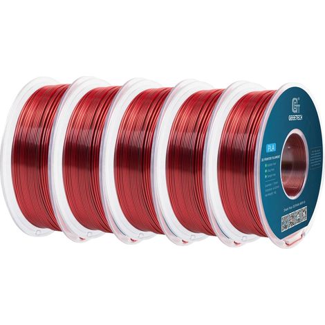 3D-Druckerfilament, robust und umweltfreundlich, kompatibel mit FDM-Druckern, Schwarz Rot (1/2)