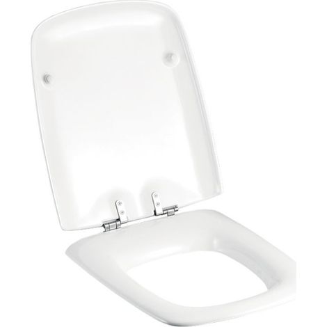 Geberit Cavelle WC-Sitz ohne Absenkautomatik, Befestigung vorne, Weiß/glänzend (1/4)