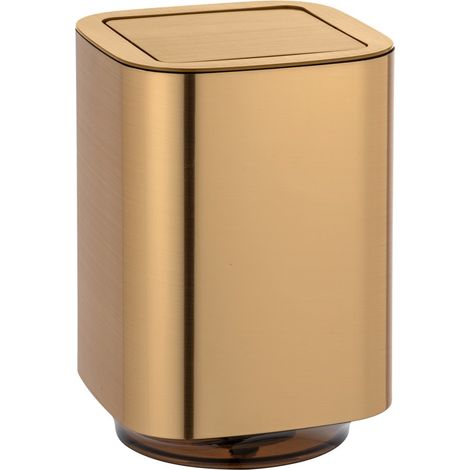 Cestino portarifiuti color oro satinato e nero 5 lt con coperchio basculante Lumina (1/3)