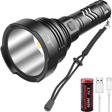 Lampe torche tactique rechargeable USB avec 5 modes pour une utilisation en extérieur par les militaires et les forces de l'ordre (1/3)