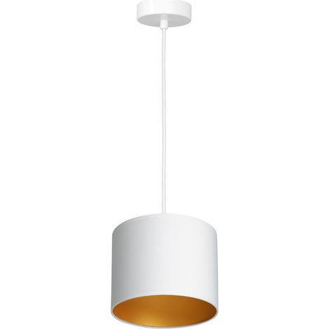Suspension Arden blanche tissu intérieur or Ø18 E27 Luminex
