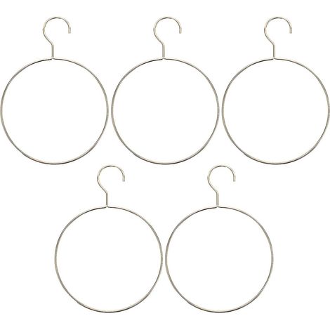 Lot de 5 cintres ronds en fer, cintres ronds créatifs pour foulards, cintre rond en métal (doré) (1/2)