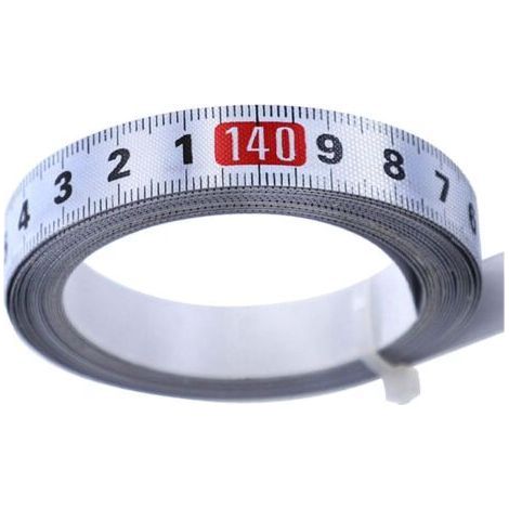 Règle en acier adhésive - Scie à onglet, ruban auto-adhésif, règle en acier métrique, ruban à mesurer portable pour établi et machines 3 m, 1 pièce (1/5)