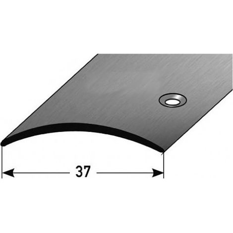 PROVISTON Übergangsprofil Edelstahl Edelstahl matt Breite 37 mm Höhe 4 mm Länge 1000 mm Seitlich Gebohrt Übergangsschiene Übergangsleiste Bodenprofil Abdeckleiste 1 Stück (1/4)