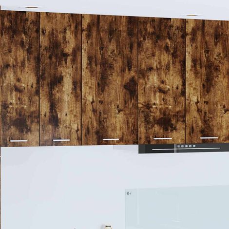 Hängeschrank mit Tür Geräucherte Eiche und Weiß 40 x 31 x 80 cm