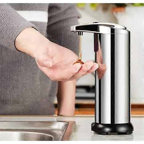 Automatischer, berührungsloser Seifenspender, 250 ml, Edelstahl - AquaForge (1/4)