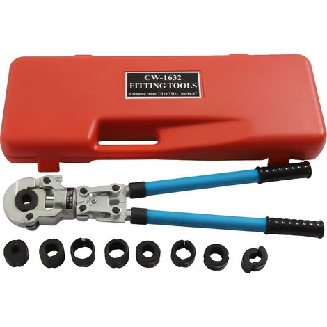 Pinza crimpatrice PEX, impugnatura ergonomica, potenza 6 tonnellate, corsa 45 mm, lunghezza del prodotto 55-74 cm, larghezza della testa di crimpatura 10 cm (1/5)