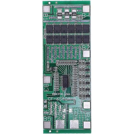Carte de protection pour batterie lithium-ion 24 V 6S 40 A 18650, circuit imprimé BMS pour éclairage solaire avec fonction d'équilibrage, compatible avec vélos et scooters électriques (1/5)