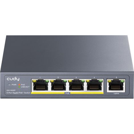 Cudy switch gs1005p 5 port gigabit poe 60w (1/5)