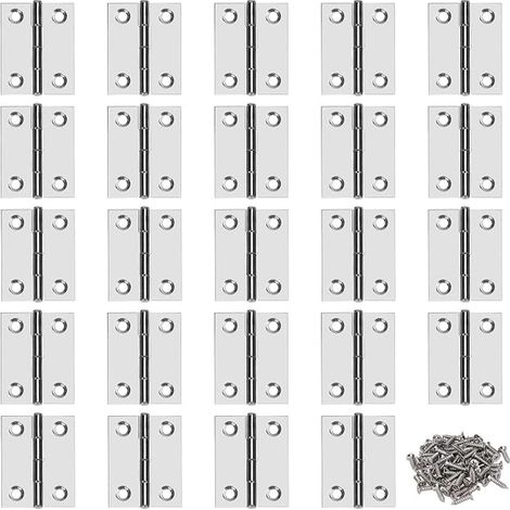 Stainless Steel Door Hinges Furniture Hinges with Screws for Home Furniture Hardware Wardrobe Door Drawer 36 x 29 mm (1/5)