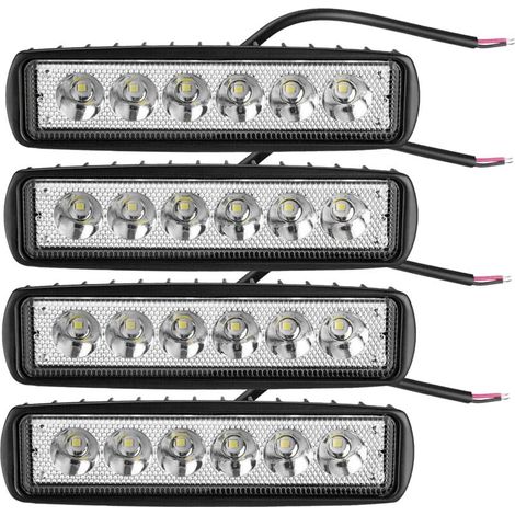 4pcs Phare de Travail Led 6 pouces 18W, 12v 24v 6000K Blanc Projecteur LED Voiture Feux de Travail Lampe de Travail pour Camion Tracteur 4x4 ATV SUV Moto (1/4)