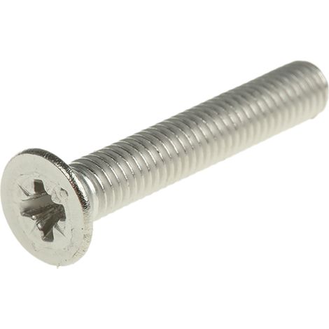 Vis à métaux RS PRO M5 à tête Fraisée Pozidriv en Acier Inoxydable, 30mm ( Prix pour Sachet de 100 )