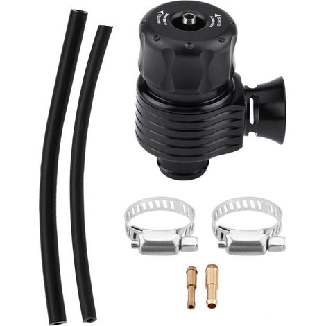Turbo Blow Off Ventil 25mm 1 Zoll Auto Turbo Blow Off Ventil Ablassventil Adapter Kit mit 2 Adaptern + 2 Klemmen + 2 Schläuchen (Horn) (1/4)