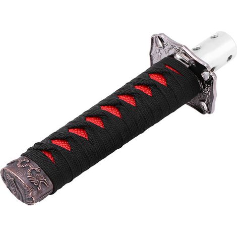 Manette de vitesse universelle japonaise pour voiture, pommeau de levier de vitesses noir et rouge, avec 4 adaptateurs (1/5)