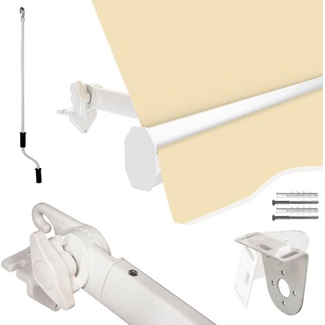 Tenda Da Sole A Caduta 3mt X 2,50mt Con Bracci Regolabili - Beige Tinta unita