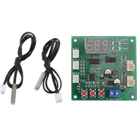 Contrôleur PWM 2 Canaux 4 Fils DC10‑60V pour Ventilateurs Internes avec Régulateur de Vitesse et Température (1/5)