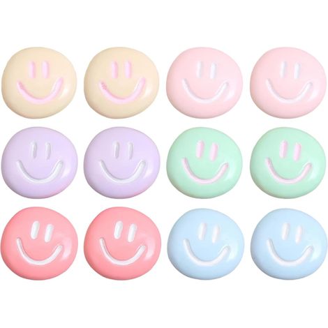 CCYKXA12 Pièces Aimant Frigo, Aimant pour Réfrigérateur Smiley,pour Tableau Blanc et Réfrigérateur, Petit Aimant Puissant pour Bureau et Cuisine 21x22mm (1/5)