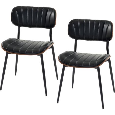 Chaises de salle à avec assise en similicuir et dossier incurvé pliable incurv pour salon manger, cuisine, moderne rembourrée (1/5)