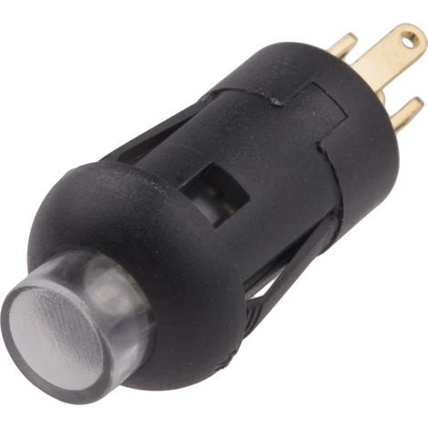 Bouton-poussoir miniature, Momentané lumineux, LED Blanc, Unipolaire à une direction, 100 mA, 30 V c.c., Clair, ( Prix pour 1 ) (1/2)