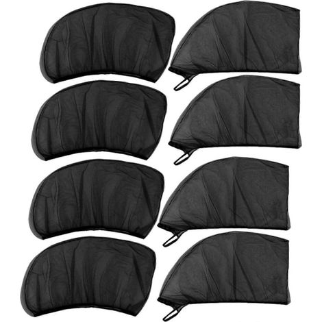 Rideau télescopique pare-soleil latéral maille respirante pour voitures & camions : ventilation camping protection UV, 4 avant + 4 arrière (1/5)