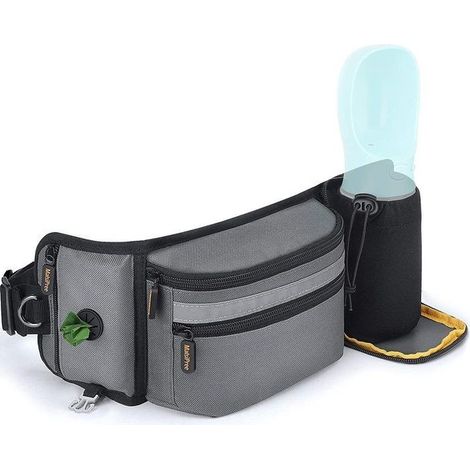 Sac banane pour dressage d'animaux – Fitness en plein air promenade et éducation canine (Gris) (1/5)