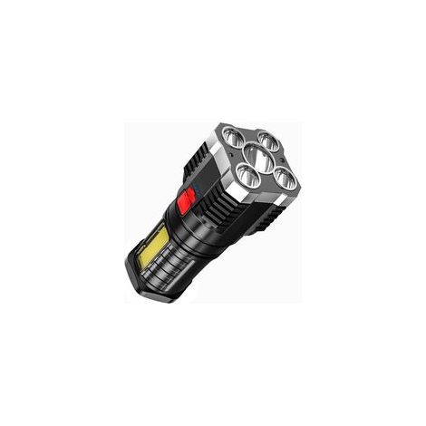 (Argent)Lampe de poche LED super puissante, lampe de poche LED, lampe de poche rechargeable, étanche, lampe de poche à zoom réglable pour camping randonnée d'urgence (1/5)