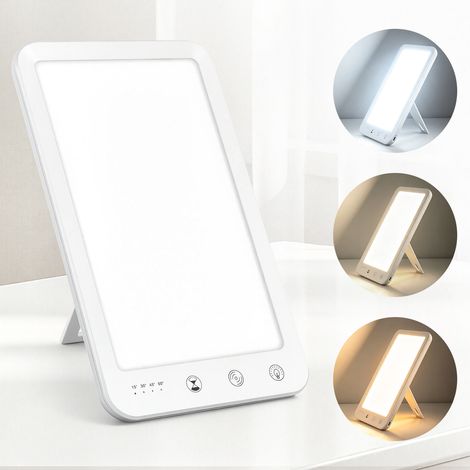 Jiubiaz Tageslichtlampe LED 10000 Lux für Herbst und Winter, 3 Lichtfarben, 5 Helligkeitsstufen, 4 Timer, Touch, USB-C, verstellbarer Standfuß (1/5)