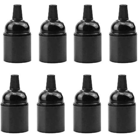 8-teiliges Set schwarzer Bakelit-Lampenfassungen, E27-Fassungen, Vintage-Bakelit-Lampenfassungen, Kronleuchterzubehör, geeignet für Heimlampen, dekorative Lampen für Cafés oder Küchen (1/5)