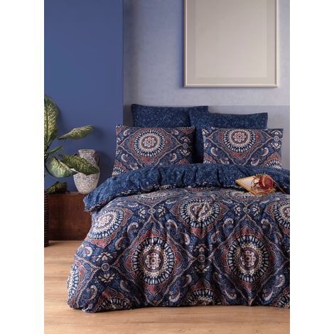 Funda nórdica, funda nórdica, ropa de cama Set Azul oscuro