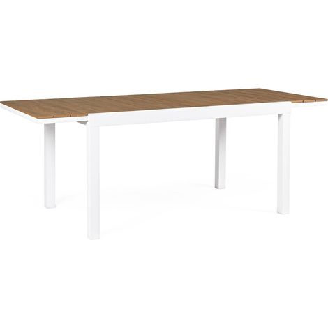 Ausziehbarer Gartentisch aus Polywood 75x140–200 Elias YES - Weiß