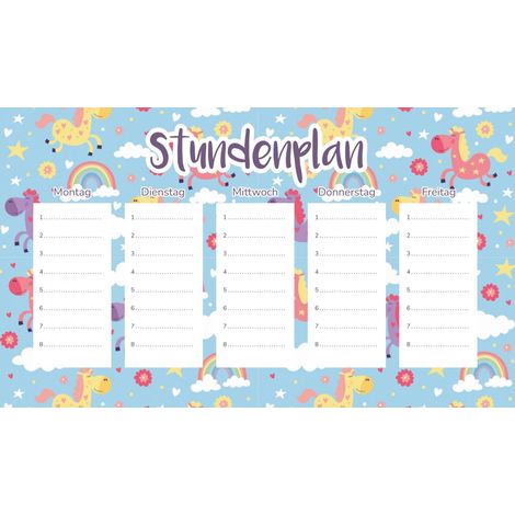 Magnetischer Unterrichtsplan: Springponys (30 x 17,5 cm)