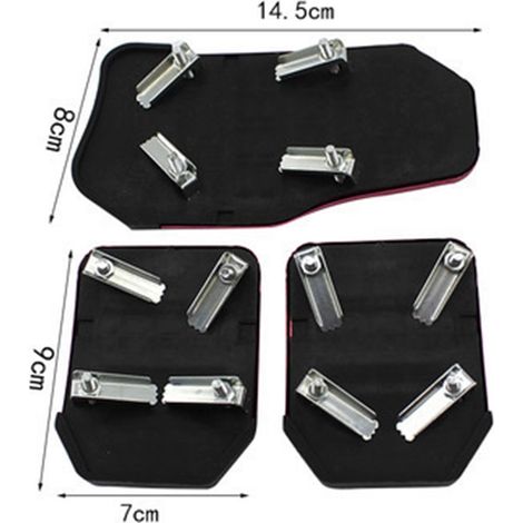 Lot de 3 protections de pédale de frein antidérapantes et résistantes à l'usure, pour pédale d'accélérateur manuelle de voiture (rouge). (1/5)