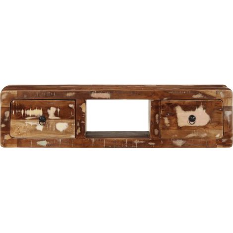 Meuble TV mural Meuble de rangement - 100x32x25 cm bois massif de récupération fr2640 - Maison La Vie